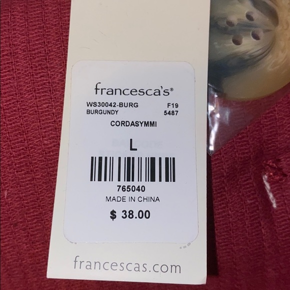 Francesca’s Burgundy Asymmetrical Corduroy Skirt - Picture 4 of 6